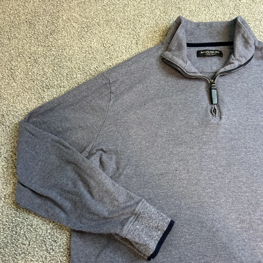 Banana Republic Sweater Mens Large Quarter Zip Luxury‎ Touch Pullover Stretch